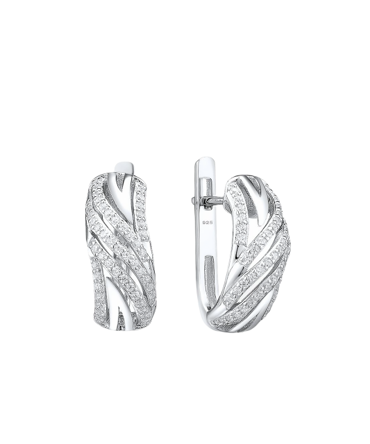 Sterling silver earrings with zircons