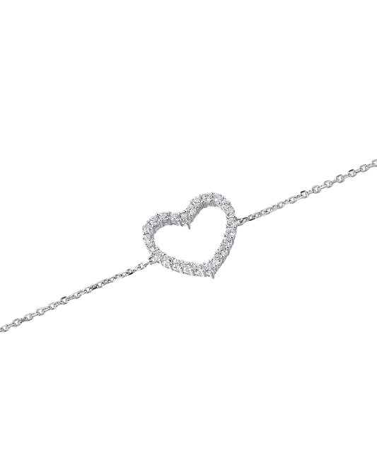 Sterling Silver bracelet with zircons "Heart"