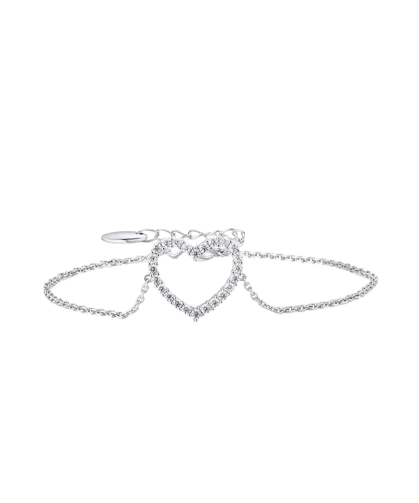 Sterling Silver bracelet with zircons "Heart"