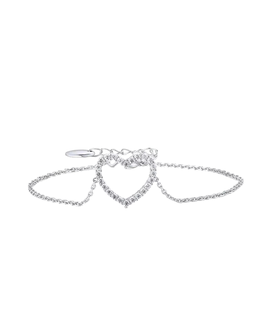Sterling Silver bracelet with zircons "Heart"