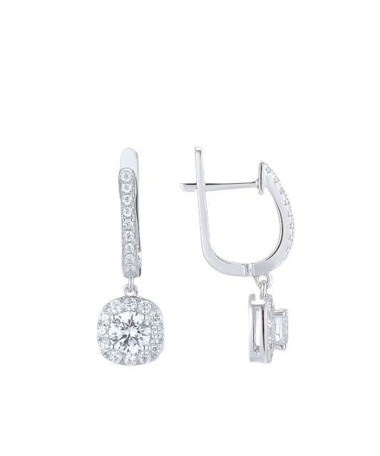 Sterling silver earrings with zircons