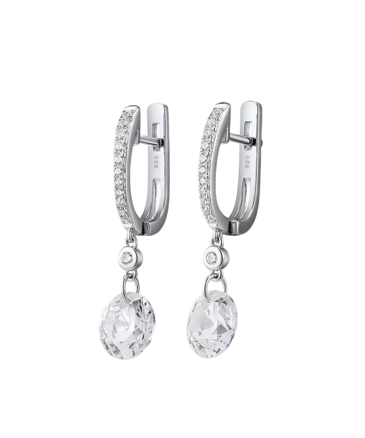 Sterling silver earrings with zircons