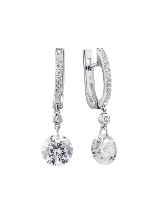 Sterling silver earrings with zircons