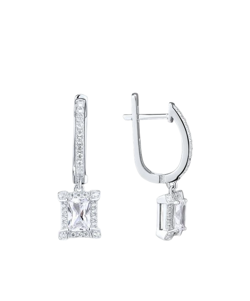 Sterling silver earrings with zircons
