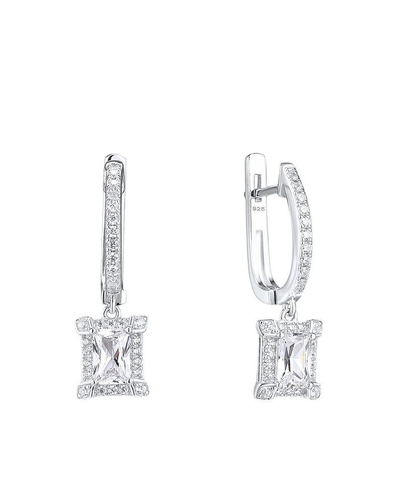 Sterling silver earrings with zircons