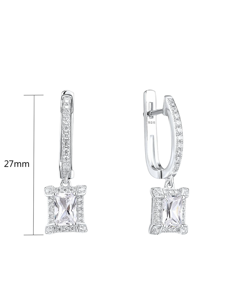 Hopeiset korvakorut zirkoneilla