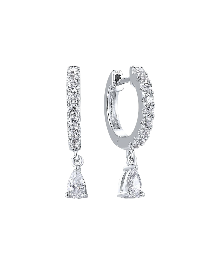 Sterling silver earrings with zircons