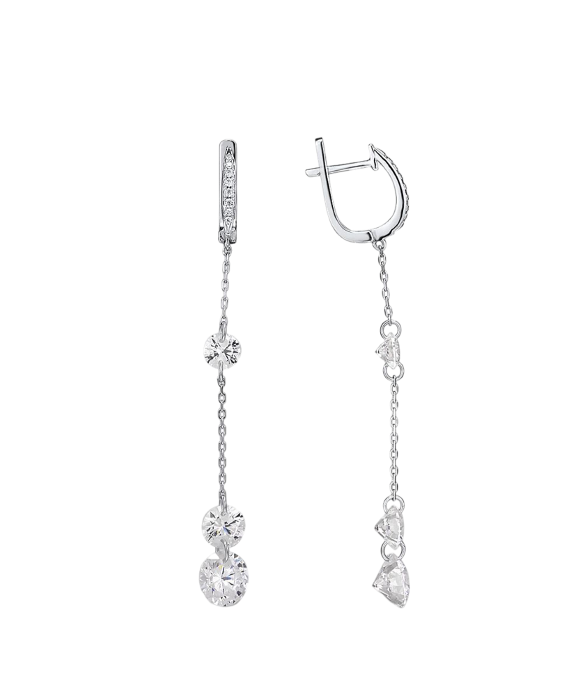Sterling silver earrings with zircons