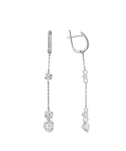 Sterling silver earrings with zircons