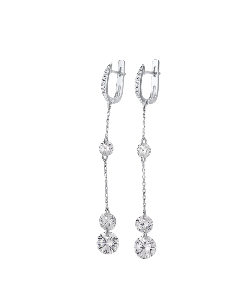 Sterling silver earrings with zircons