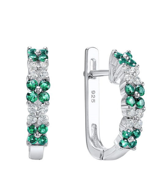 Sterling silver earrings with zircons