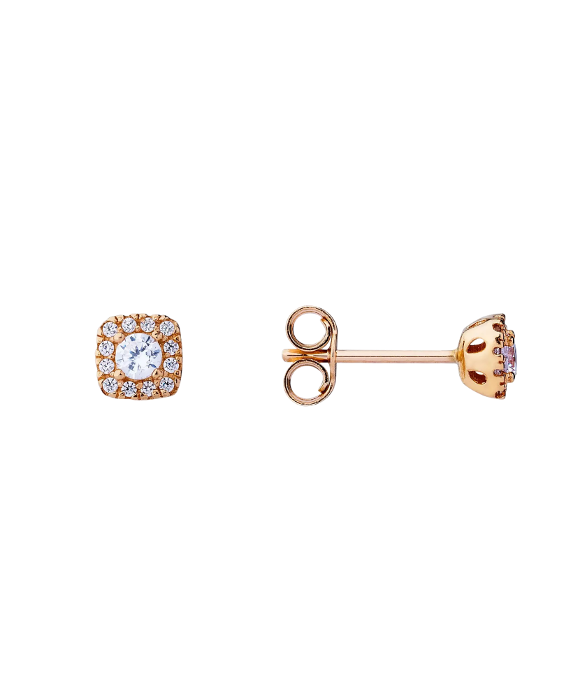 Gold earrings with zircons