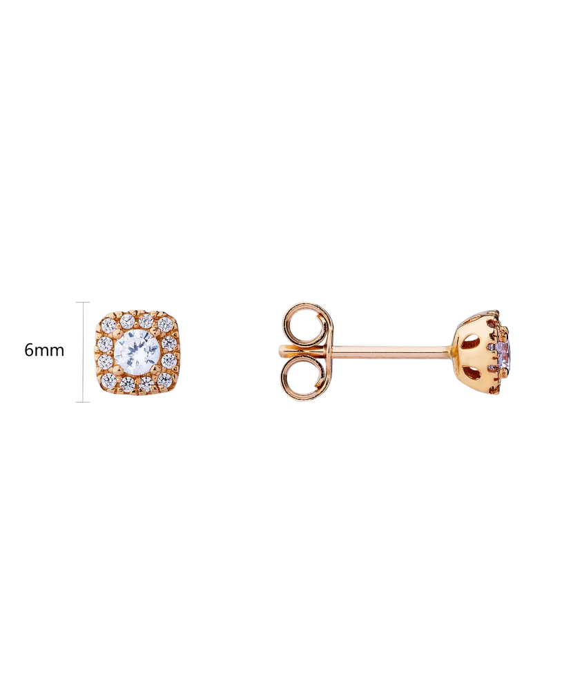Gold earrings with zircons