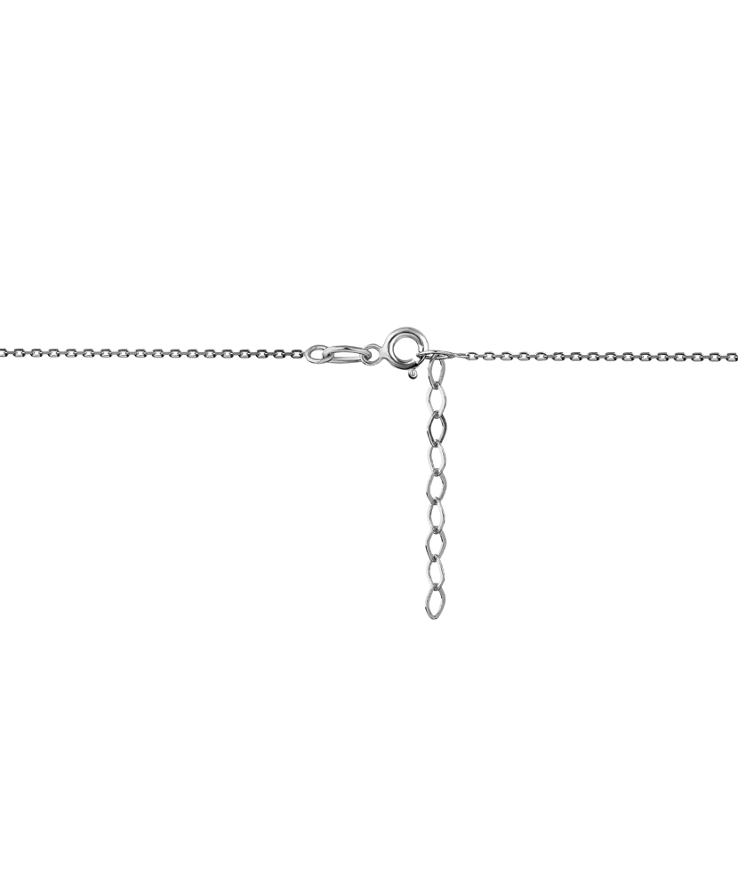 White gold chain with zirconium pendant
