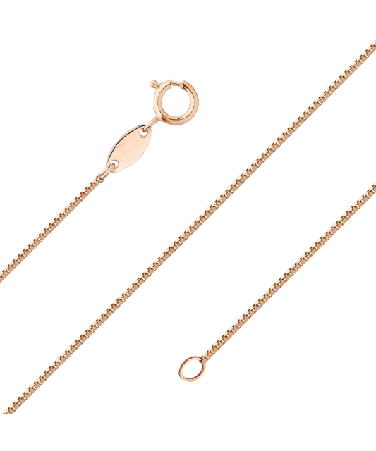 Solid gold chain "Box" 0.9mm