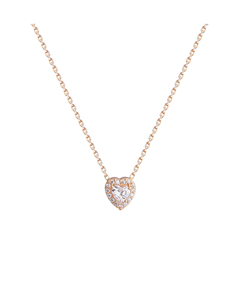 Gold chain with zirconium pendant "heart"