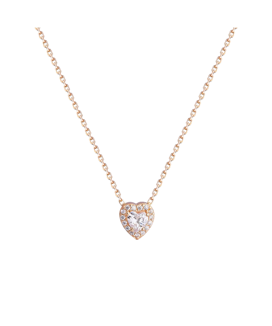 Gold chain with zirconium pendant "heart"