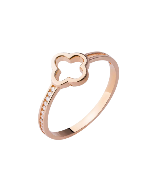 Gold ring with zircons