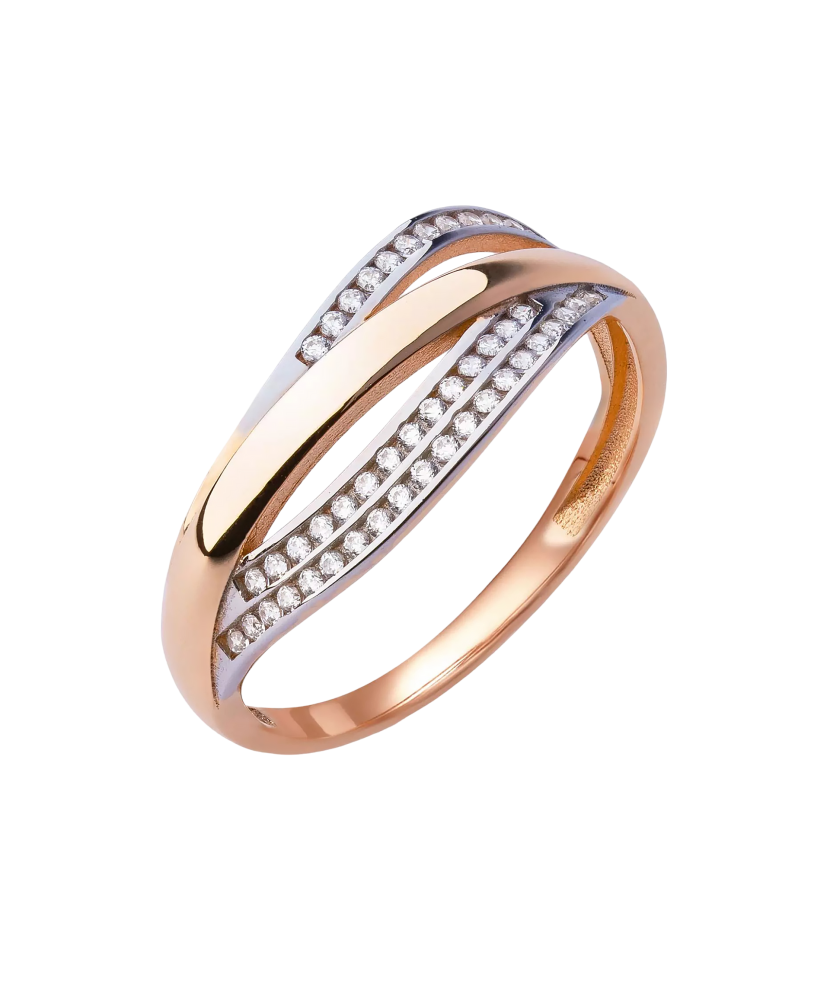 Gold ring with zircons