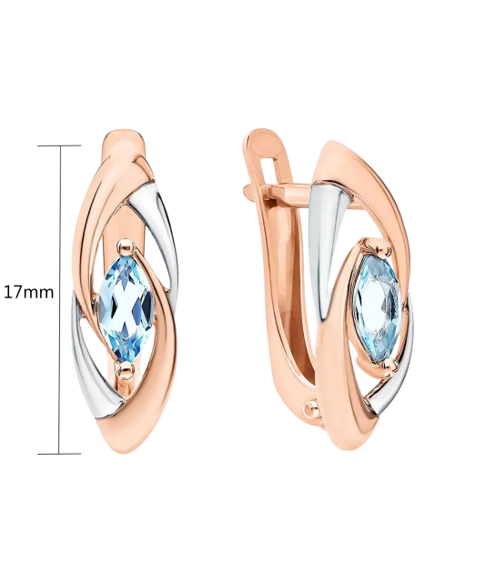 Gold earrings with topaz