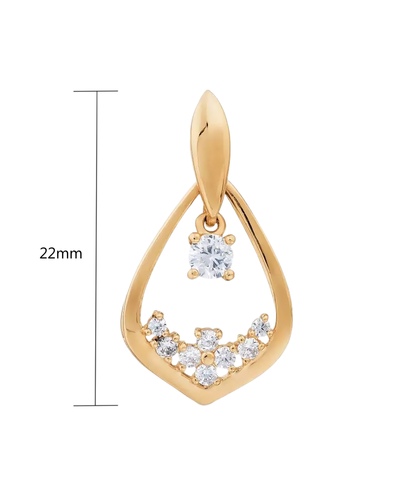 Gold pendant with zircons