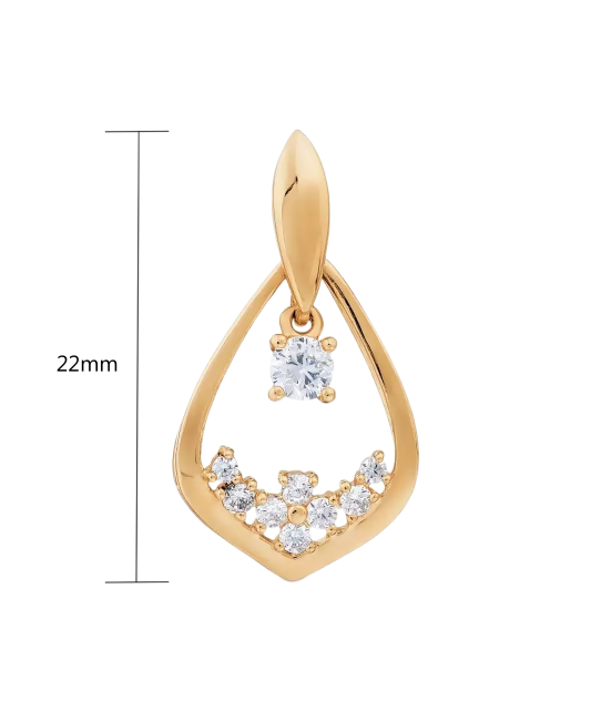 Gold pendant with zircons