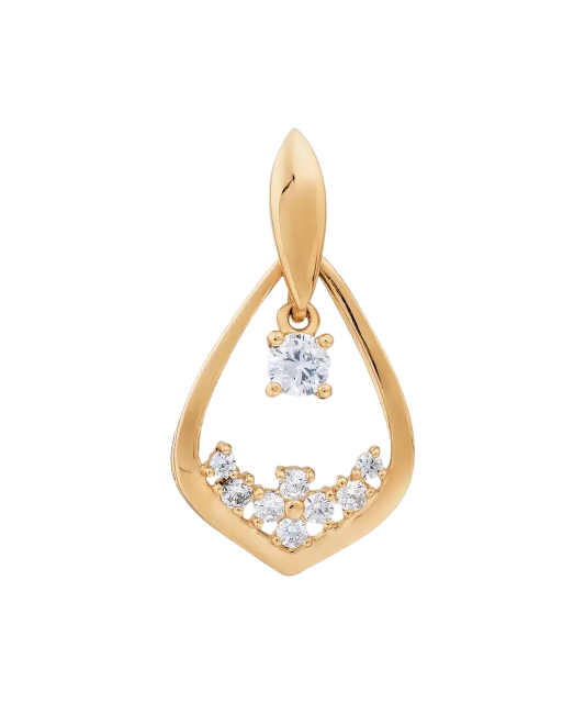 Gold pendant with zircons