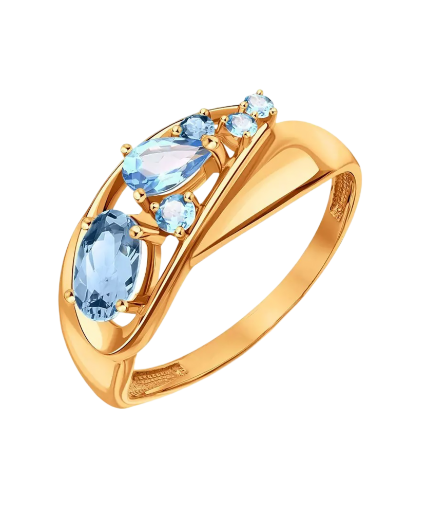 Gold ring with London topaz