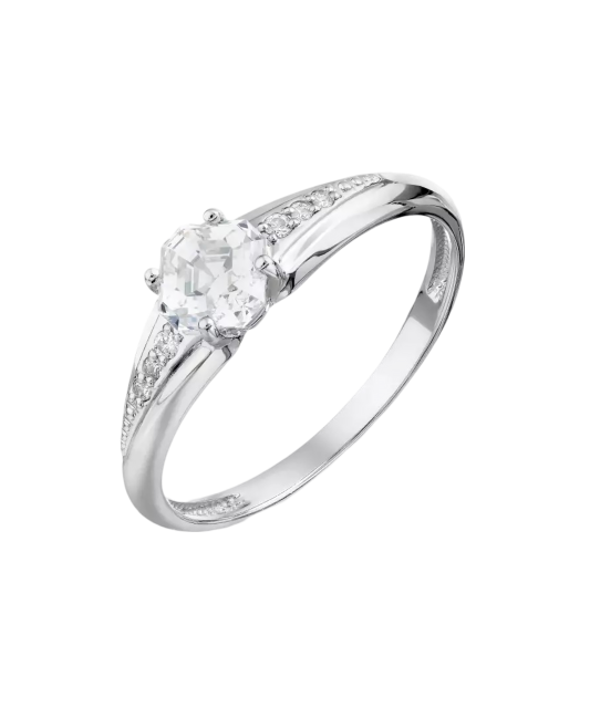 White Gold ring with zircons