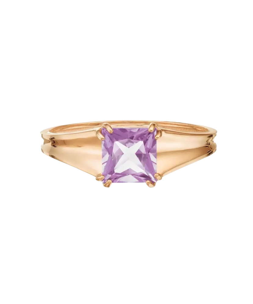 Gold ring with amethyst