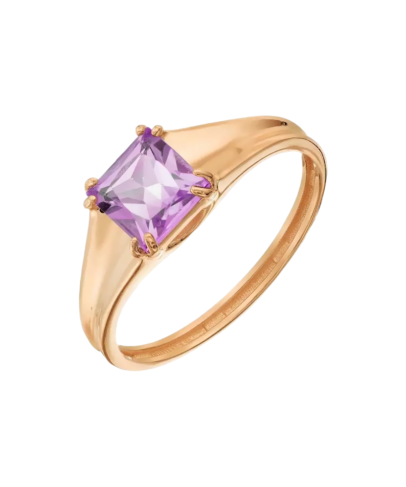 Gold ring with amethyst