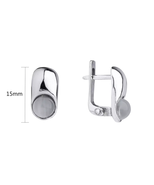 Sterling silver earrings with cats eye stone