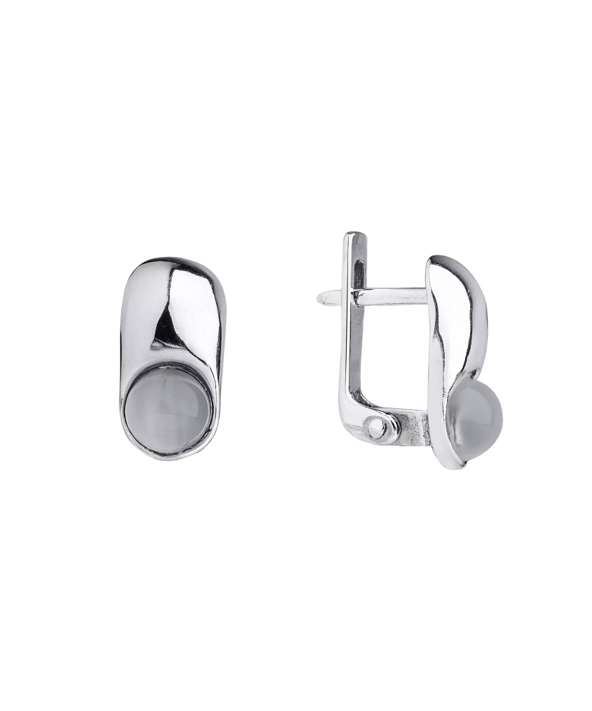 Sterling silver earrings with cats eye stone