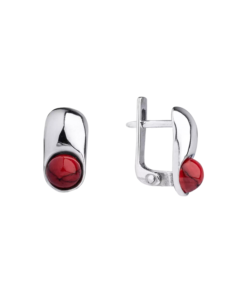 Sterling silver earrings with coral