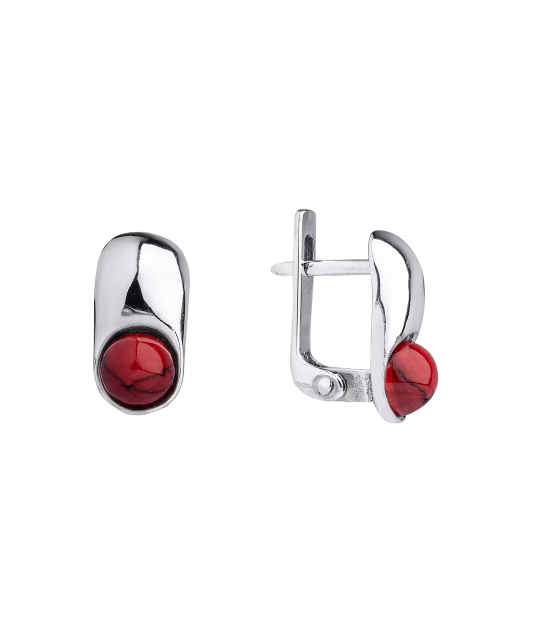 Sterling silver earrings with coral