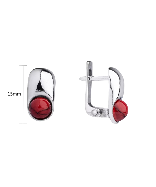 Sterling silver earrings with coral