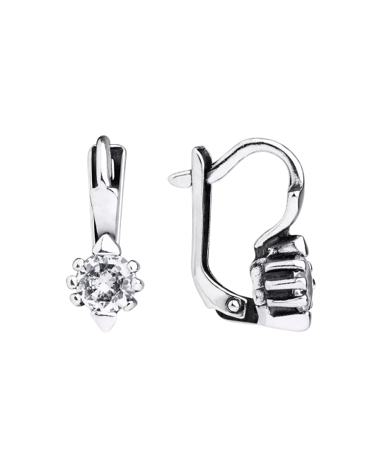 Sterling silver earrings with zircons