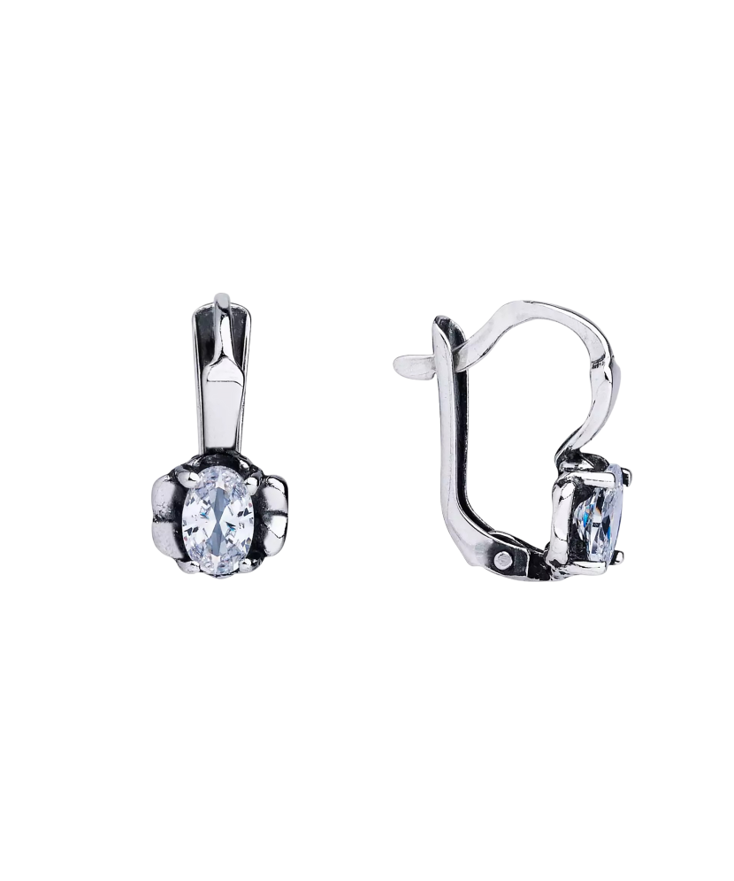 Sterling silver earrings with zircons