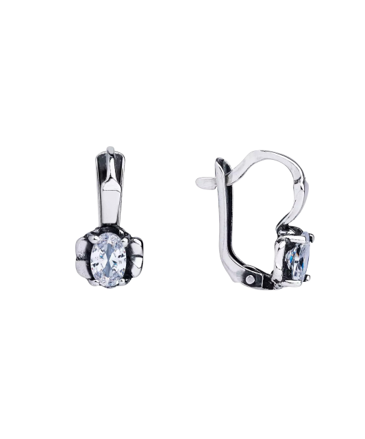 Sterling silver earrings with zircons