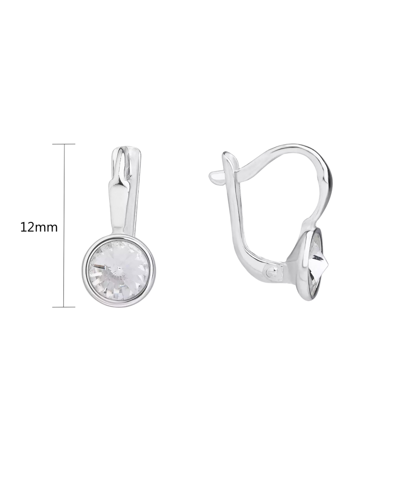 Hopeiset korvakorut kristalleilla