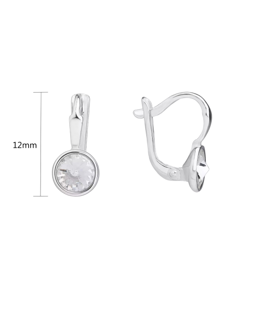 Sterling silver earrings with crystals