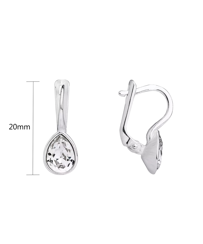 Hopeiset korvakorut kristalleilla