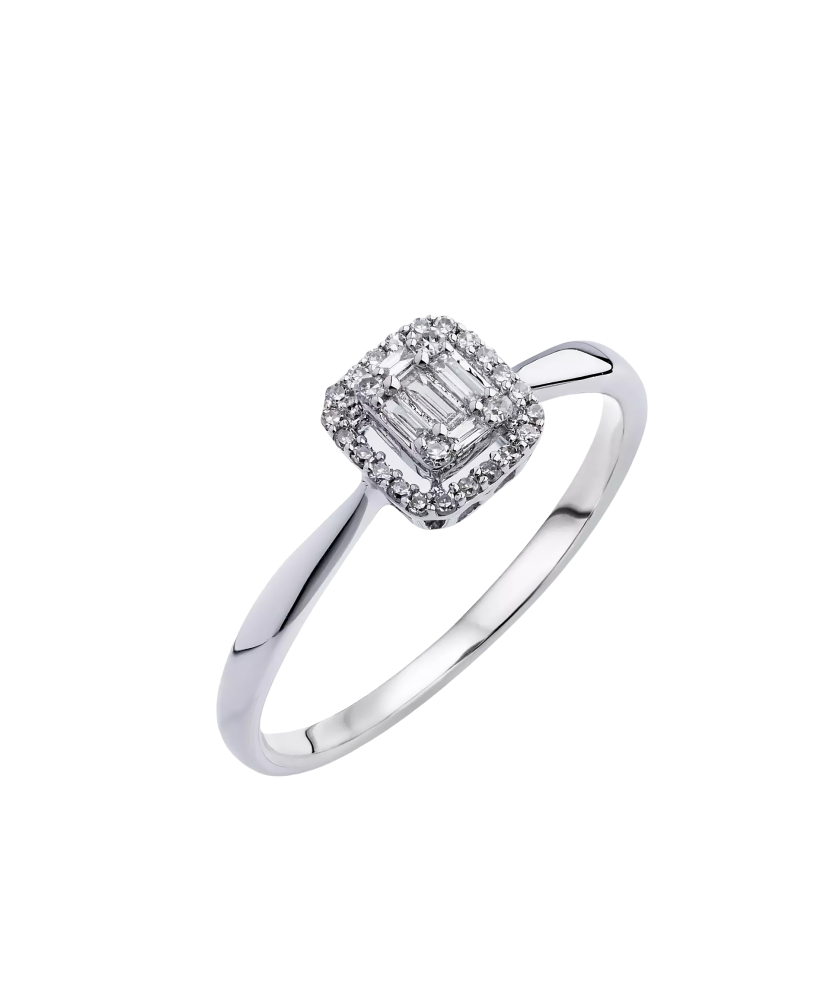 White gold ring with diamonds