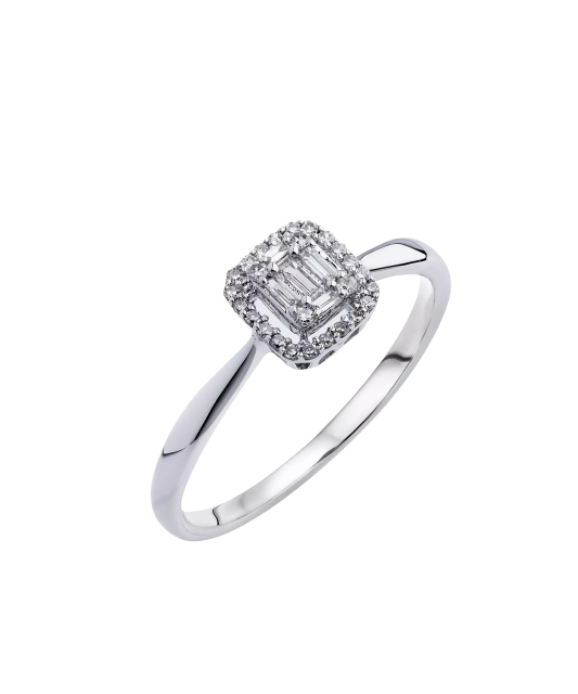 White gold ring with diamonds