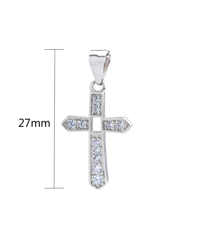 Sterling silver pendant with zircons „Cross“