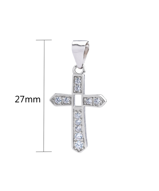Sterling silver pendant with zircons „Cross“