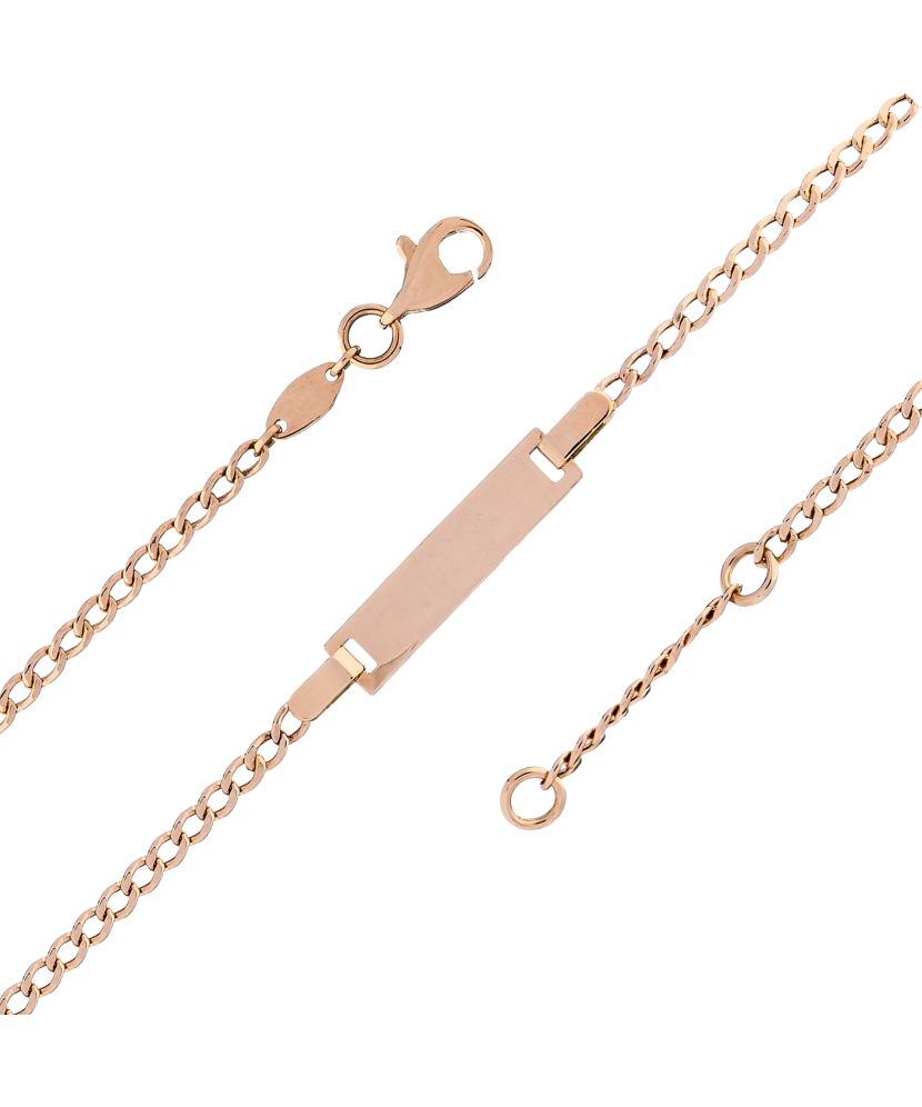 Gold vaikiška bracelet with plate