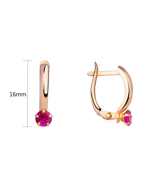 Gold earrings with zircons