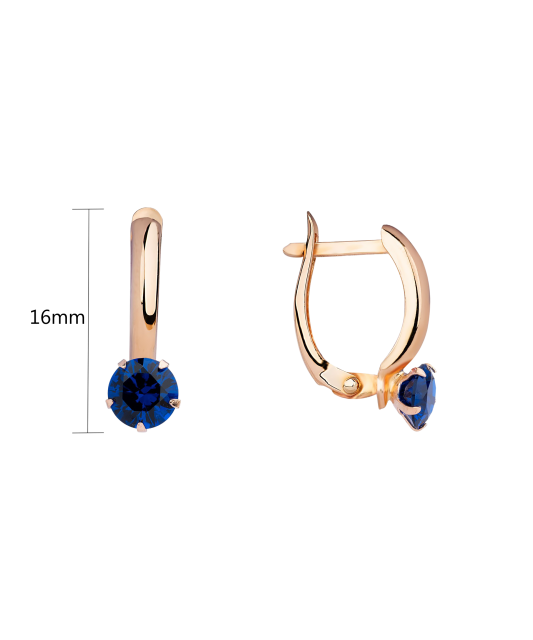Gold earrings with zircons