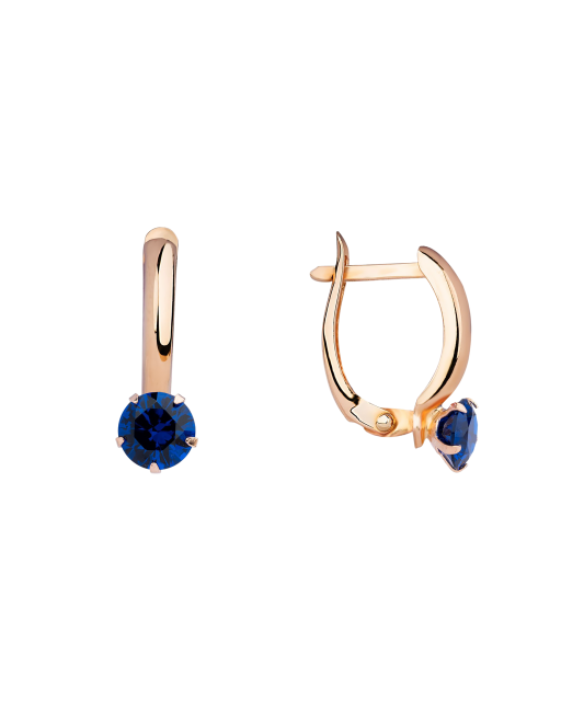 Gold earrings with zircons